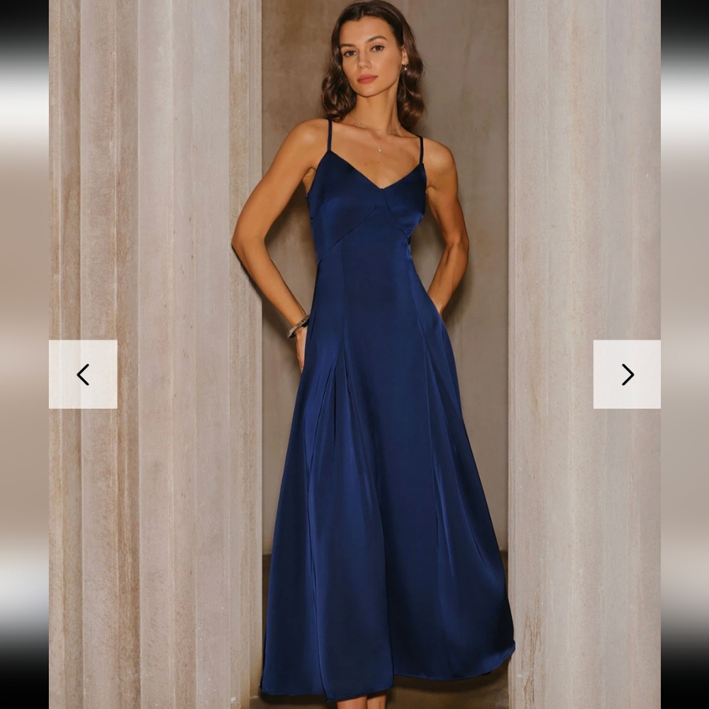 RIHOAS Elegant Navy Blue Maxi Dress